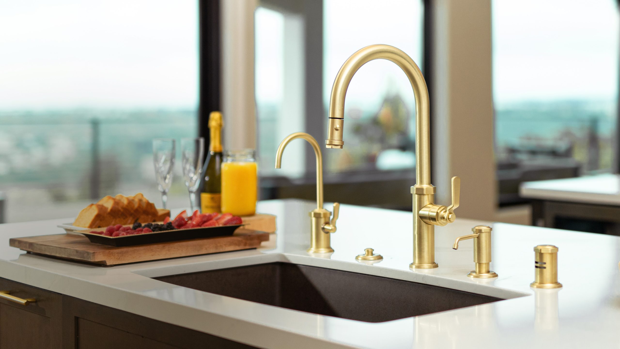 Satin Brass Kitchen Faucet K81 Descanso Home v3